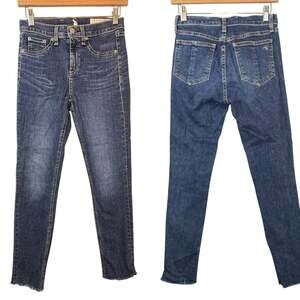 rag & bone Jeans Womens Size 26 (26x24) Blue Denim 10 Inch Ankle Skinny Crop Raw